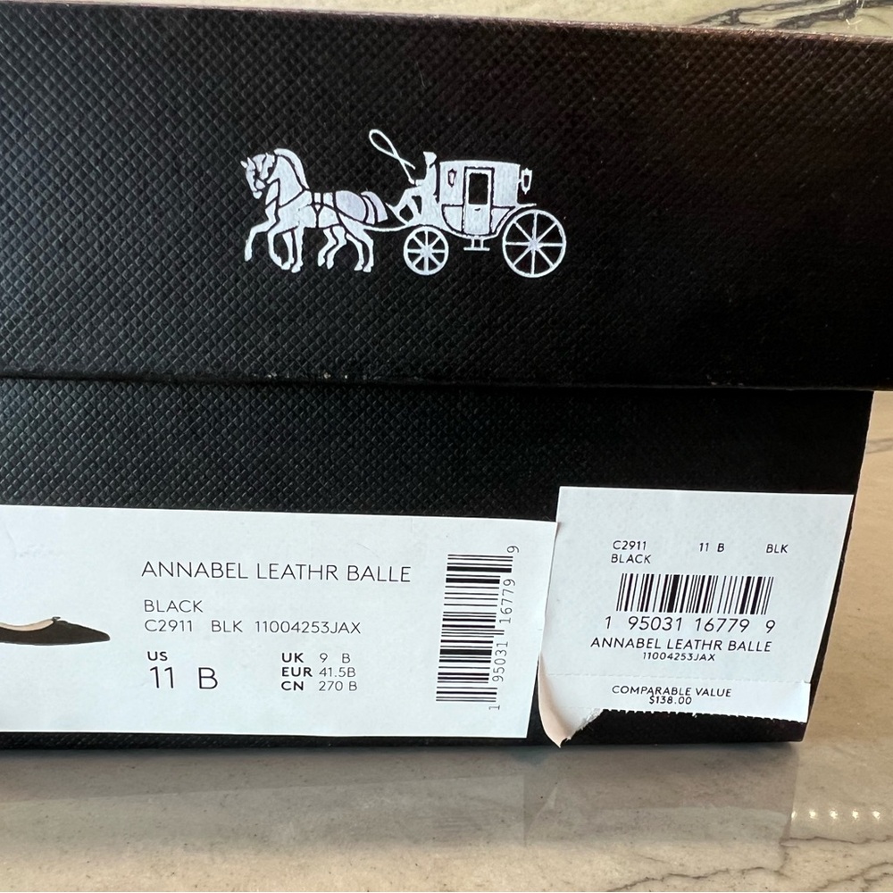 Elegant Coach Black Leather Ballet Flats - Picture 8 of 9